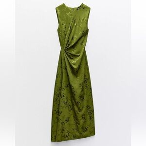 Zara Olive Floral Maxi Dress